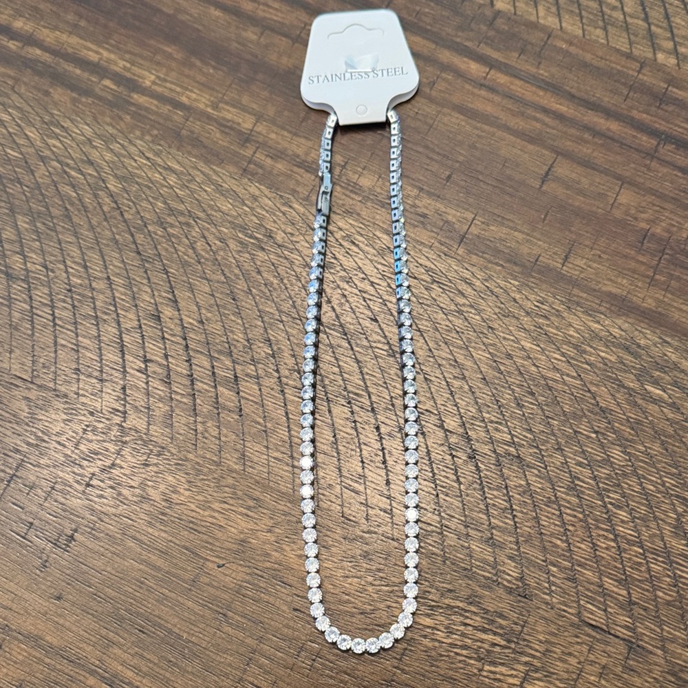 BRAND NEW Stainless Steel TENNIS Necklace